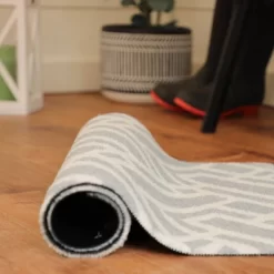 2'x3' ColorStar Deco Grid Door Mat Silver - Bungalow Flooring -Rug Sales Store GUEST ff5be69d 3402 4f39 af3f 6394ddb7a214